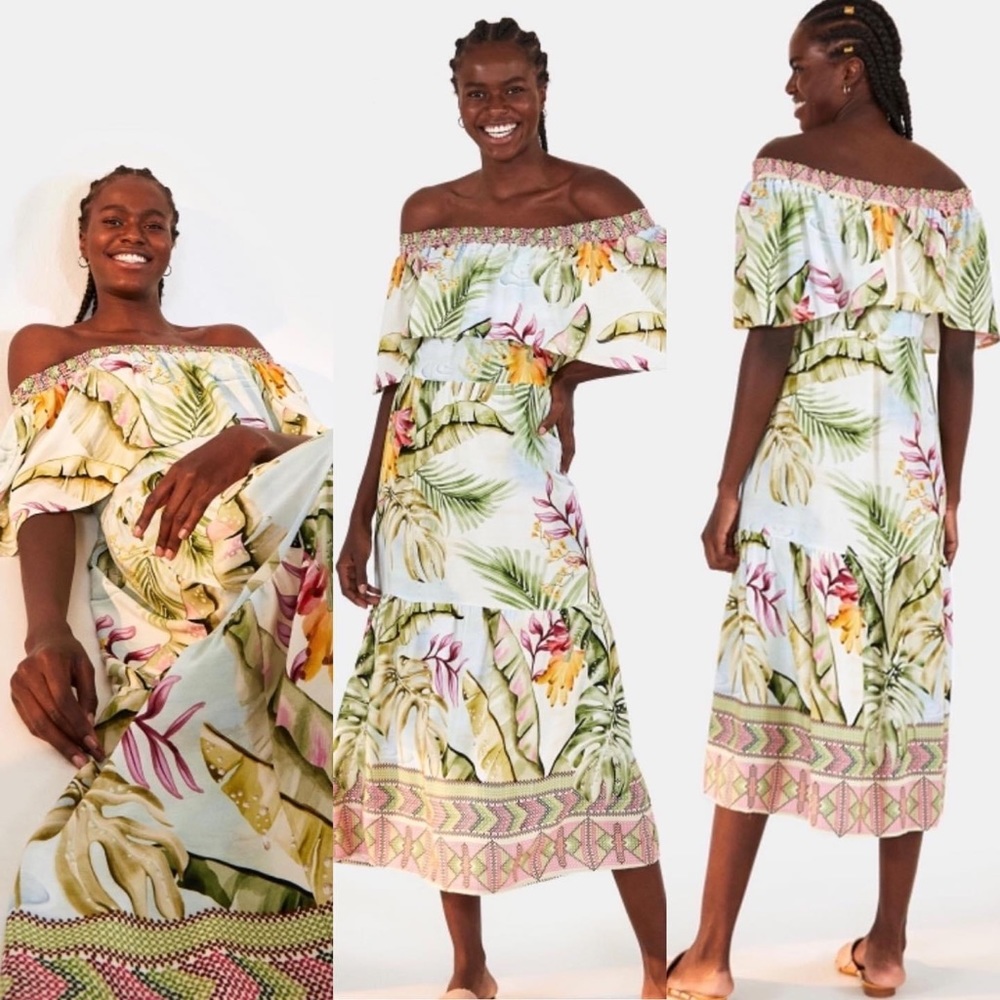 NWT FarmRio Rio Doce Midi Dress
